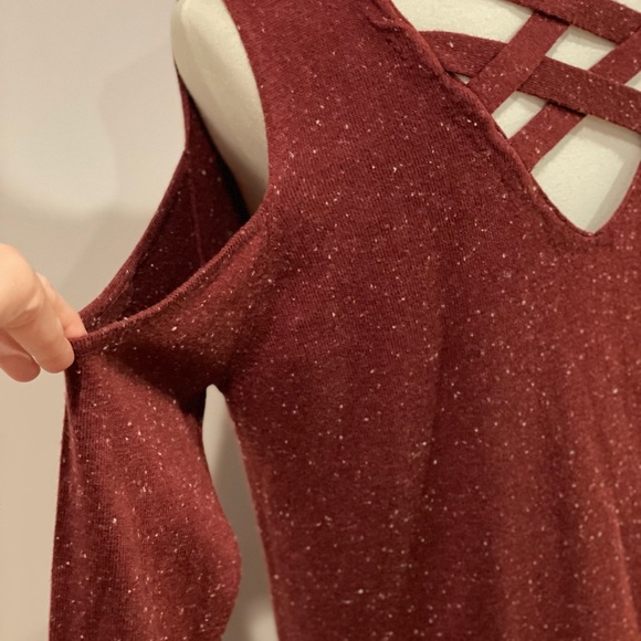 Philosophy Cashmere Blend Cold Shoulder Sweater Dress - Picture 6 of 6